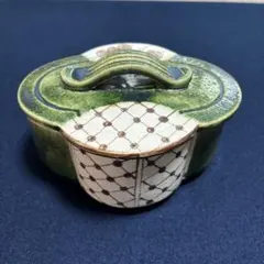 特別処分価格】織部焼 食籠 木瓜型 加藤五陶 蓋付き菓子器 菓子鉢