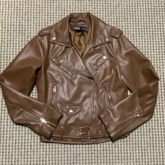 ZARA フェイクレザーライダースジャケット