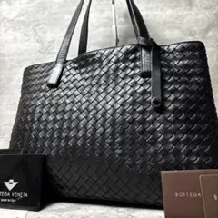 美品✨ BOTTEGA VENETA トートバッグ イントレチャート 黒