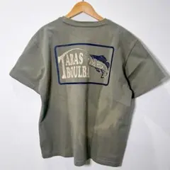 TARAS BOULBA フィッシングプリント Tシャツ カーキ M 無骨のサムネイル