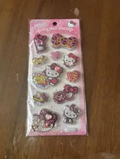 ハローキティ　スパンコールパーティ　① シール　ヒョウ柄
