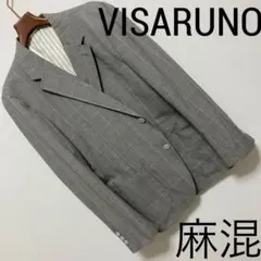 良品◆VISARUNO ビサルノ◆グランチェック 麻混 リネン ジャケット BMのサムネイル