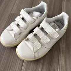 【18cm】adidasスタンスミス　白スニーカー （オーロラピンク）