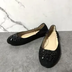✨希少✨TORY BURCH バレエシューズ パンプス 6.5 黒　ビジューのサムネイル
