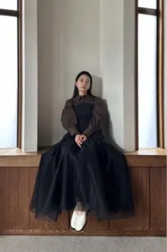 CLANE volume long panier skirt