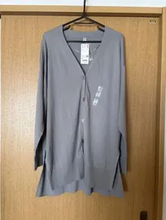 UNIQLOユニクロ　UVカットVネックロングカーディガン　グレー