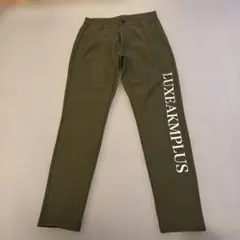リュクスエイケイエムプラス オリーブ色 プリントロゴ ゴルフパンツ S