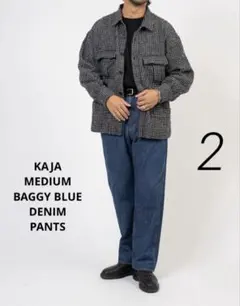 26SS☆KAJA MEDIUM BAGGY BLACK DENIM PANTS - メルカリ