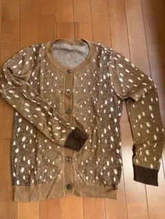バンビ モチーフ ニットカーディガン 長袖