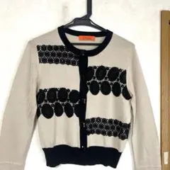 レースディテールの長袖カーディガン