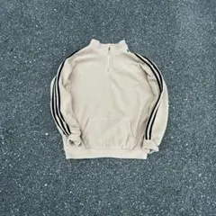 y2k archive ベージュ ハーフジップ トレーナー adidas似 古着