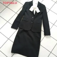 TOPVALU　ストライプビジネススーツ　黒　7号