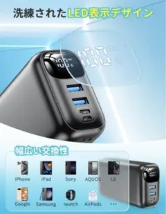 大容量 モバイルバッテリー 急速充電 3台同時