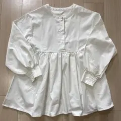 【prose verse】パールボタンタックギャザーペプラムブラウス