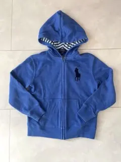 POLO RALPH LAURENの馬刺繍入り青パーカー　120cm
