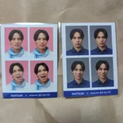 MATSURI 松岡卓弥 スカルプDボーテ 前髪クリップ＋証明写真風シール2種 MATSURI 松岡卓弥 非売品 スカルプDボーテ 証明写真風ステッカー 2枚