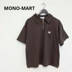 MONO-MART 襟つき ハーフジップ Tシャツ ワンポイント刺繍 Fのサムネイル