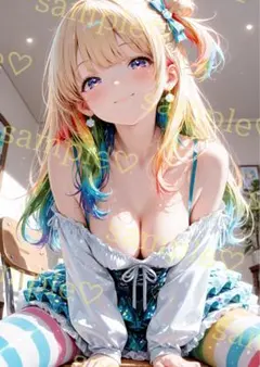 キラキラ　かわいい　AIイラスト　ポスター　A4サイズ　a505