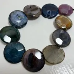 xk524/SALE！天然石◇アゲート　大きなまん丸　1連