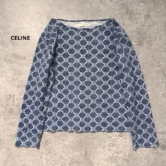 美品 CELINE セリーヌ マカダム柄 半袖Tシャツ オレンジ レディース