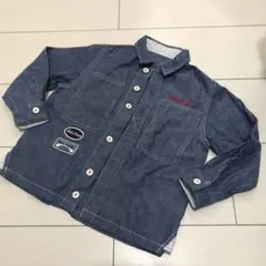 美品 ミキハウス デニムシャツ 100cm シャツ デニムジャケット ダブルビー