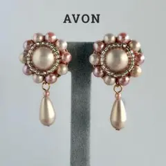 AVON ピンクパール フラワー イヤリング E226