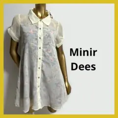 【4872】Minir Dees 花柄 シアー シャツワンピース Mのサムネイル