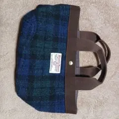 Harris Tweed 青緑チェック トートバッグのサムネイル