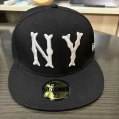 新品未使用　New Era 59FIFTY NYブラックキャップ　58.7センチ
