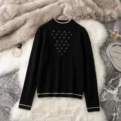 美品☆M&SK長袖ニットセーター 少し薄手セーター黒【M】