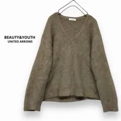 定価¥17,600 B&Y ヘアリーVネックニットプルオーバーフォックスラクーン