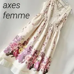 axes femme アクシーズファム ワンピース レース 花柄 ノースリーブ