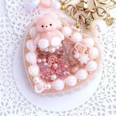 【レジン♡シャカシャカ】くまさん♡ウェディングケーキ・ピンク