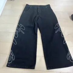刺繍入り　デニムワイドパンツ　traum super buggy denim
