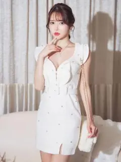 【値下】ジュエルズ　ビジューラメツイードフリルドレス