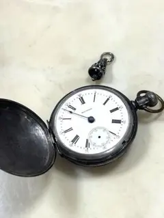 ♦ウォルサム社 銀製鉄道懐中時計 1800年代末頃 アメリカ国内製造 骨董品 ♢ウォルサム社 銀製鉄道懐中時計 1800年代末頃 アメリカ国内