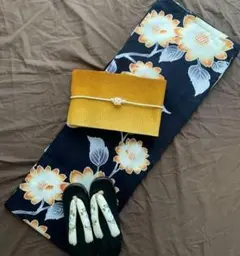 ◇大人ゆかた◇品ある紫陽花（あじさい）紺浴衣◇どなたでもお似合いに