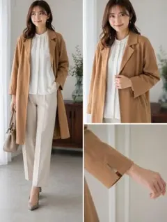 GALLARDAGALANTE NAVY キャメル ガウンコート 裏地付き