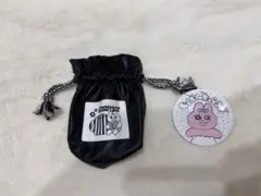 おぱんちゅうさぎ　巾着ポーチ 黒