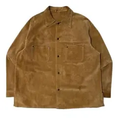 90s スエードジャケット シャツジャケット ブラウン レザージャケット