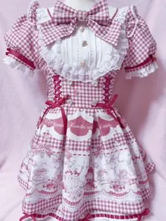 LIZLISA Sweet Gingham Tea Room ワンピース レッド リズリサ Sweet Gingham Tea Room ワンピース - メルカリ