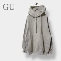 【GU ジーユー】パーカー　スウェット　長袖　オーバーサイズ　裏起毛　ベージュ