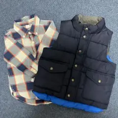 GAP ダウンベスト&シャツ3歳用 ネイビー