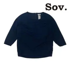 約2回使用/一部糸ほつれ有】Sov. ネイビー 七分袖 ブラウス 36 - メルカリ