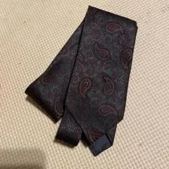 GIORGIO MUSSO ペイズリー柄ネクタイ ダークグレー ボルドー