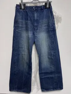 WYM CURVED FLARE DENIM SLACS インディゴブルー