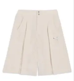 【新品】PUMA バミューダパンツ ハーフパンツ 白 きれいめ カジュアル M