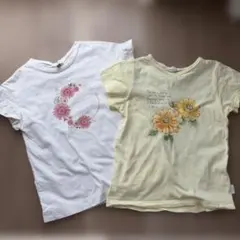 花柄プリント Tシャツ 130サイズ 2枚セットのサムネイル