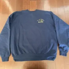 ネイビー 長袖トレーナー バックプリント