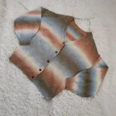 CPCM グラデーションBIGニットカーディガン　やさしい配色　F ウール混